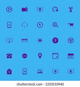 online icon. online vector icons set mobile shopping, phone technology, house location and sale