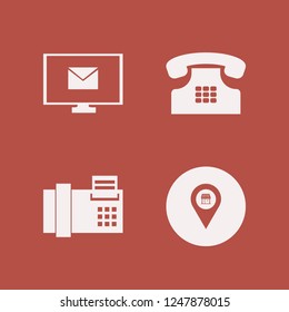 online icon. online vector icons set fax, store location, home phone and mail