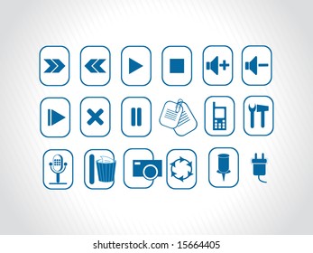 online icons, blue