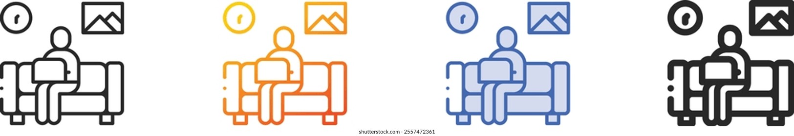 online icon.Thin Linear, Gradient, Blue Stroke and bold Style Design Isolated On White Background
