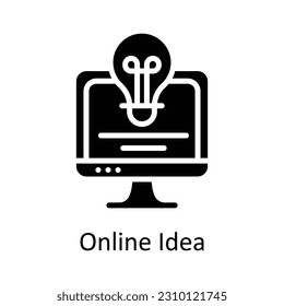 Online Idea Vector Solid Icon Design illustration. Seo and web Symbol on White background EPS 10 File