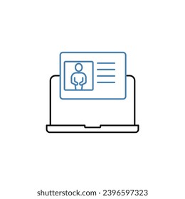 icono de línea de concepto de identidad en línea. Ilustración de elemento simple.diseño de símbolos de esquema de concepto de identidad en línea.