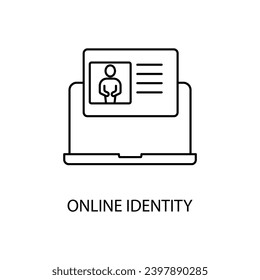 online identity concept line icon. Simple element illustration.online identity concept outline symbol design.