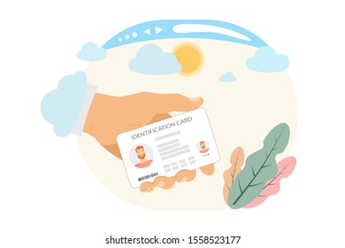 Online identity, personal identification. Idea of internet activity in cartoon style.  Vector illustration.