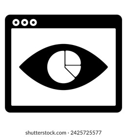 Online impression report icon in trendy silhouette style design. Vector illustration isolated on white background.