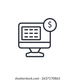 online income icon. vector.Editable stroke.linear style sign for use web design,logo.Symbol illustration.