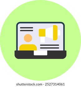 Influenciador on-line plano multi cor vetor ícone design