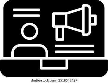 Online Influencer Glyph Vector Icon Design