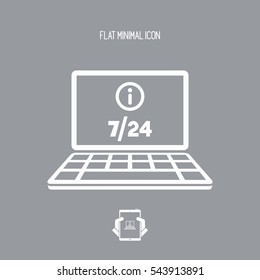 Online info 7/24 - Vector flat icon