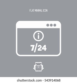 Online info 7/24 - Vector flat icon