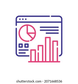 online infographic vector 2 colours Icon Design illustration. Web Analytics Symbol on White background EPS 10 File