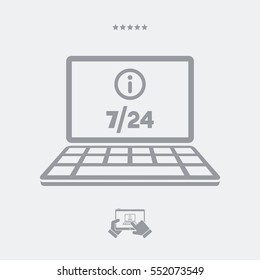 Online information 7/24 - Vector flat icon