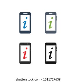 Online Information Icon Set. Flat style vector EPS.