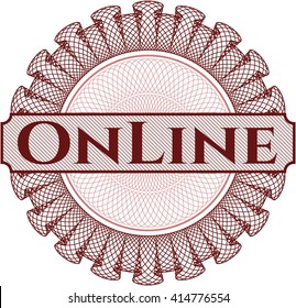 Online inside a money style rosette