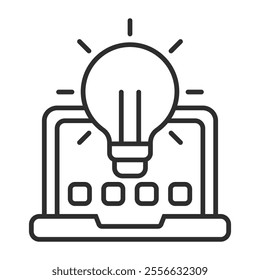 Online insight icon, Strategy symbol outline icon, editable vector illustration and transparent graphic element. Isolated on white background