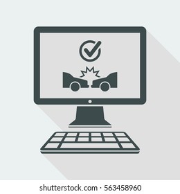 Online insurance car services - Vector flat icon