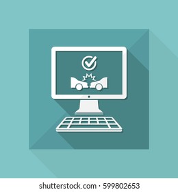 Online insurance car services - Vector flat icon