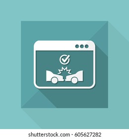 Online insurance car services - Vector flat icon