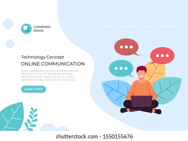 Online internet chatting communication concept. Vector flat graphic design illustration