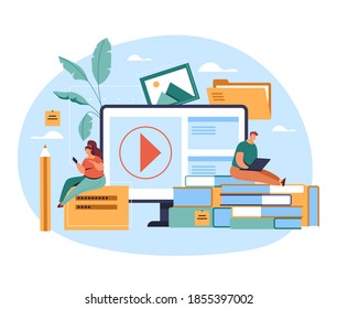 Online-Internet-Bildungskonzept. Vektorgrafik-Design-Illustration
