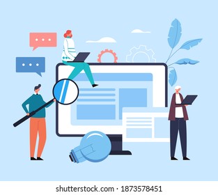 Online internet education concept. Vector flat cartoon graphic design illustration