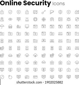 Online internet security icon set