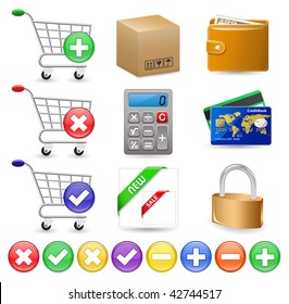 Online Internet Shop. Web Shop icon set.