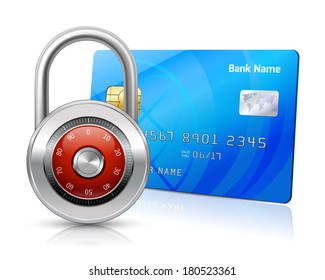 Online internet shopping payments by credit card with chip security concept isolated vector illustration