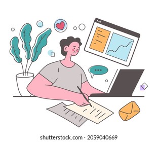 Concepto de diseño de elementos de educación en Internet. Ilustración gráfica plana del elemento de diseño del vector
