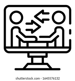 Online internship icon. Outline online internship vector icon for web design isolated on white background