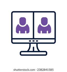 online interview dual tone icon. vector icon for your website, mobile, presentation, and logo design.