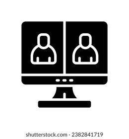 online interview glyph icon. vector icon for your website, mobile, presentation, and logo design.