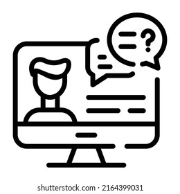 Icono dibujado a mano en una entrevista en línea 

