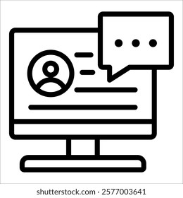 Online Interview Icon Element For Design