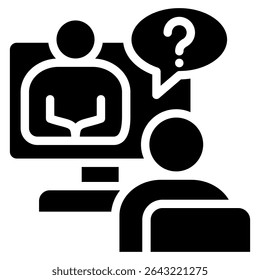 Online Interview Icon Element For Design