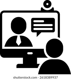 Online Interview Icon Glyph Vector Illustration