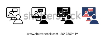Online Interview icon sheet multiple style collection