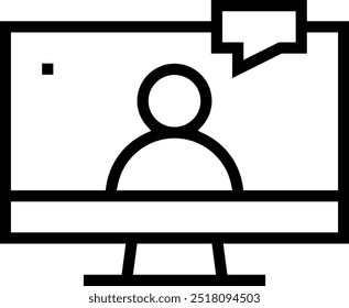 online interview icon. Thin linear style design isolated on white background
