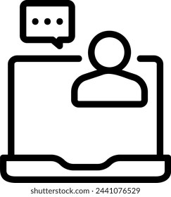 online interview line icon illustration vector