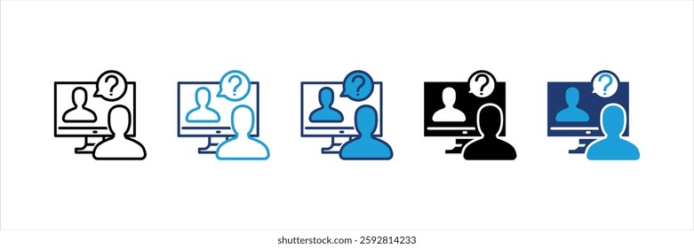 Online Interview Multi Style Icon Set