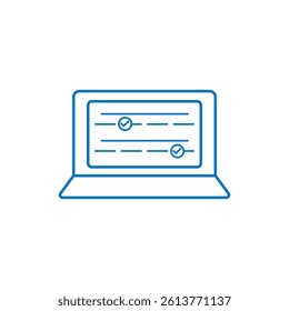 Online interview or online test icon. Vector