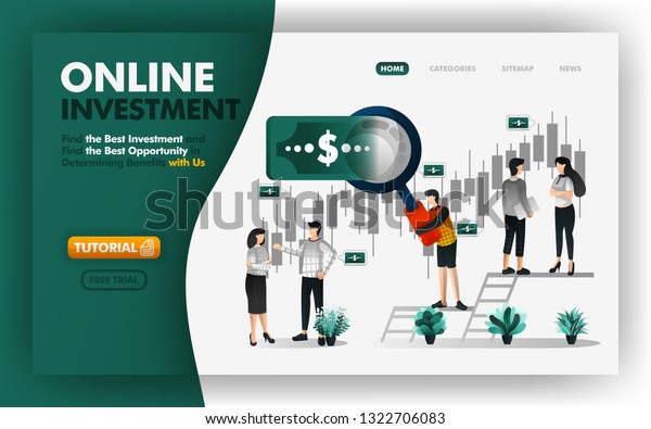 Online Investment Banking Vector Illustration Giant Stock Vector
