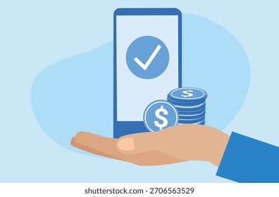 Online investment and payment concept vector illustration