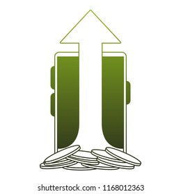 Online investment from smartphone green lines