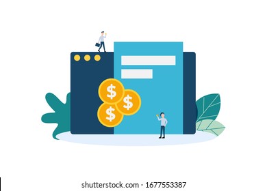 Online invoice concept illustration concept for web landing page template, banner, and presentation
