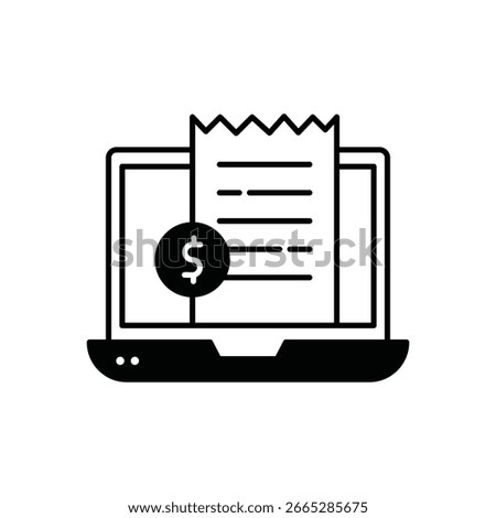 Online Invoice Digital Billing Line Icon	