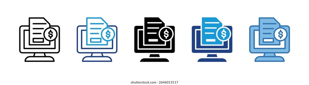 Elemento de icono de Factura en línea para el diseño