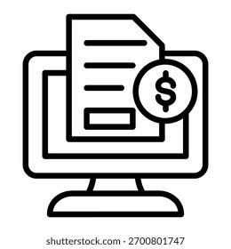 Elemento de icono de Factura en línea para el diseño