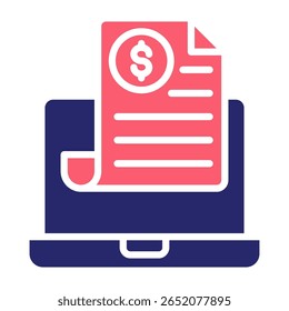 Ilustración vectorial de relleno de iconos de Factura en línea