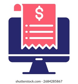 Vektorgrafik zum Füllen des Online-Rechnungssymbols
